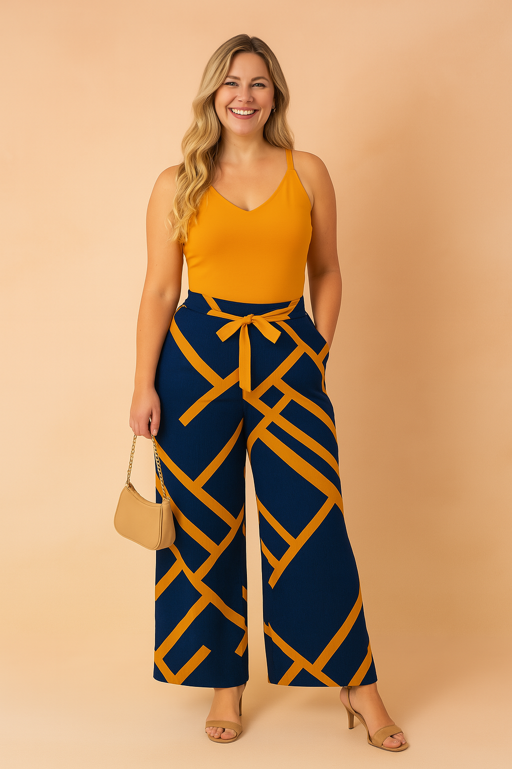 Dominika | Two-piece set with wide legs and belt 4